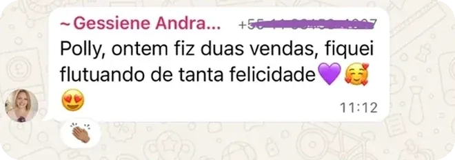 Depoimento — duas vendas, flutuando de felicidade