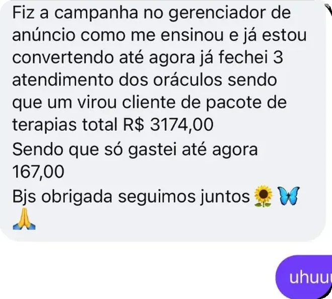 Depoimento — atendimentos e conversões